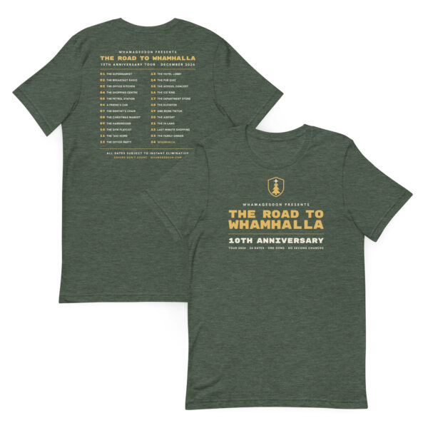 unisex-staple-t-shirt-heather-forest-front-and-back-6ac120d56af14.jpg 2026 Anniversary Tour shirt