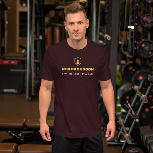 unisex-staple-t-shirt-oxblood-black-front-6ae5bce937282.jpg Whamageddon Unisex t-shirt