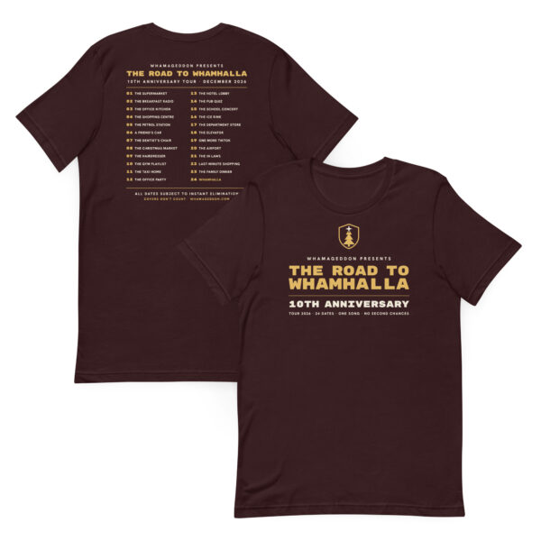 unisex-staple-t-shirt-oxblood-black-front-and-back-6ac120d56af82.jpg 2026 Anniversary Tour shirt